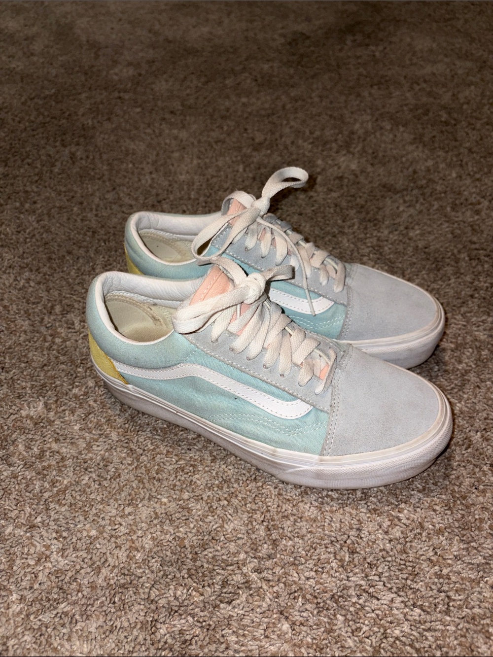 Vans Pastel Mint & Pink Old Skool Sneakers - Picture 4 of 5